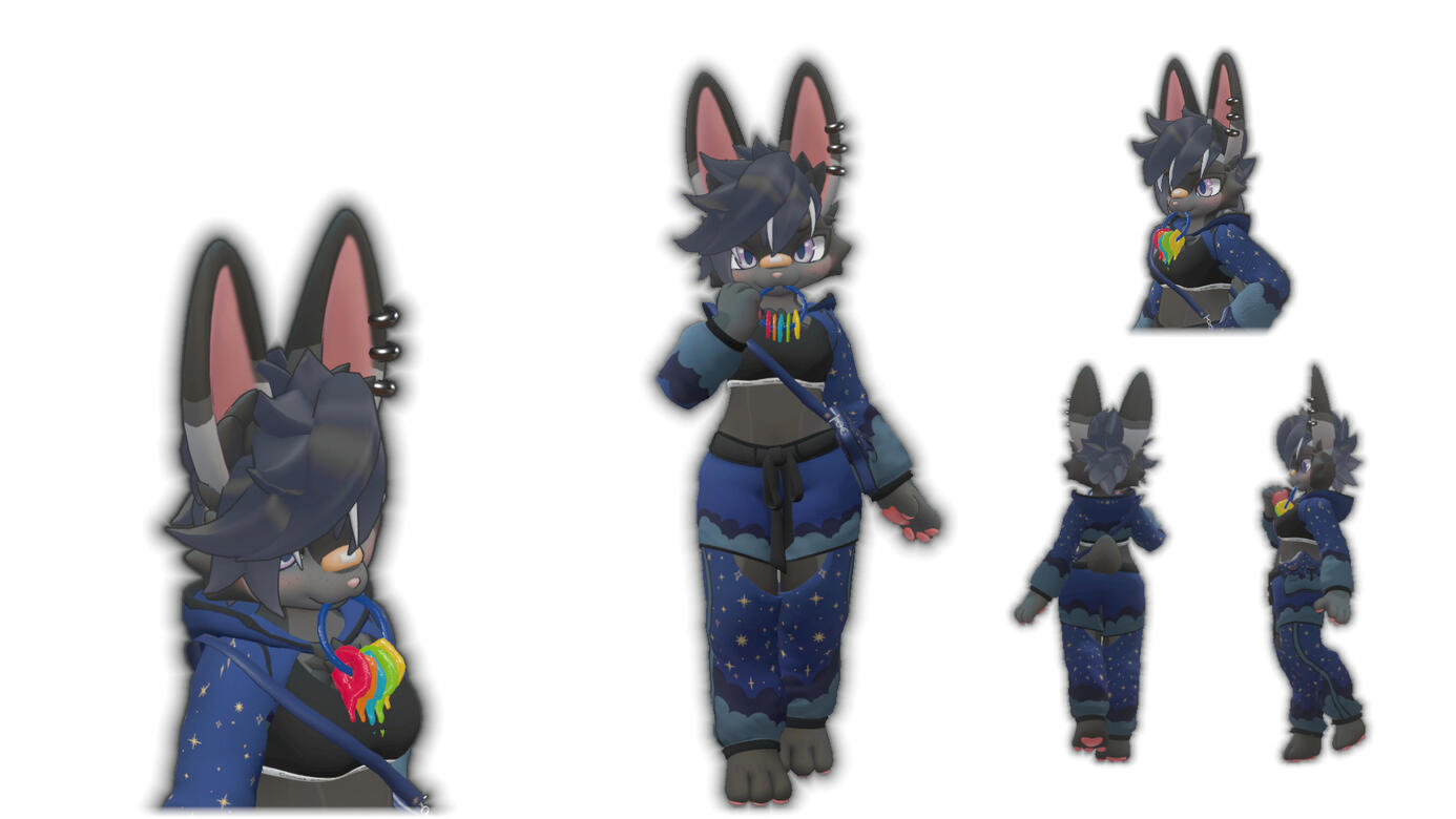 Jiro Bunny with custom fit clothing and jingle keys